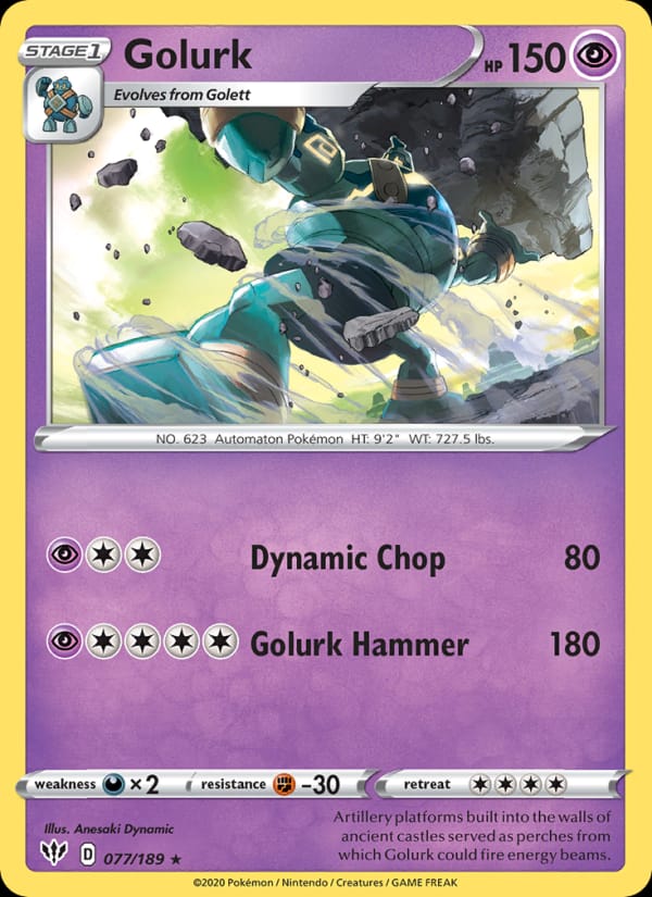 Golurk 077/189 Darkness Ablaze Pokémon card
