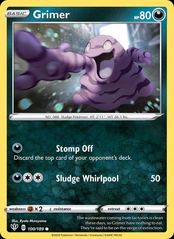 Grimer 100/189 Darkness Ablaze Pokémon card