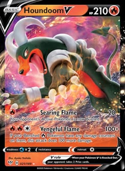 Houndoom V 021/189 Ultra Rare – Darkness Ablaze Pokémon card