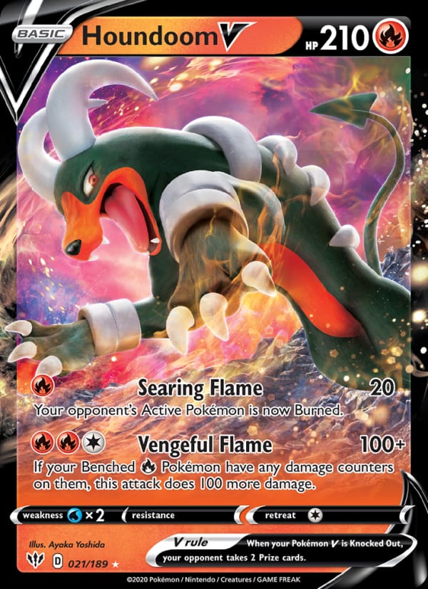 Houndoom V 021/189 Darkness Ablaze Pokémon card