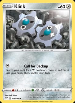 Klink 125/189 Common – Darkness Ablaze Pokémon card