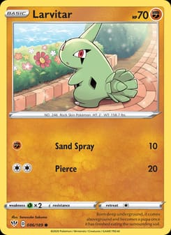 Larvitar 086/189 Common – Darkness Ablaze Pokémon card
