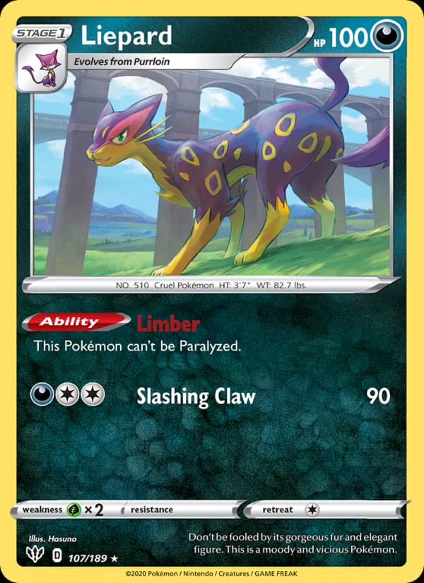 Liepard 107/189 Darkness Ablaze Pokémon card