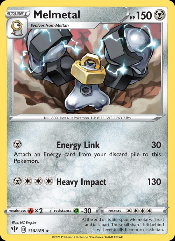 Melmetal 130/189 Darkness Ablaze Pokémon card