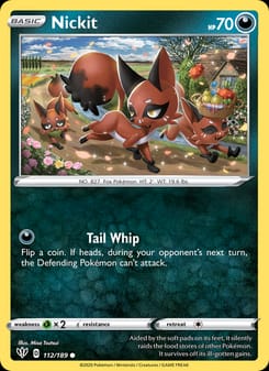 Nickit 112/189 Common – Darkness Ablaze Pokémon card