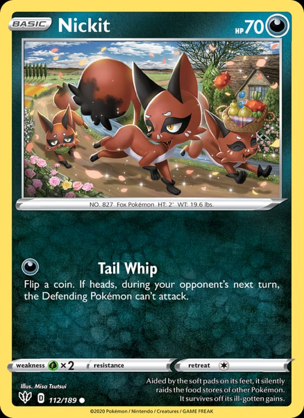 Nickit 112/189 Darkness Ablaze Pokémon card