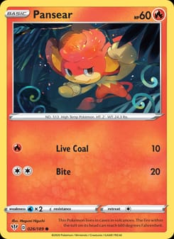 Pansear 026/189 Common – Darkness Ablaze Pokémon card