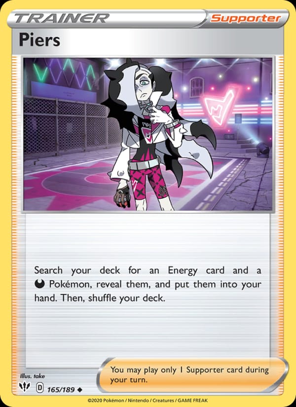 Piers 165/189 Darkness Ablaze Pokémon card