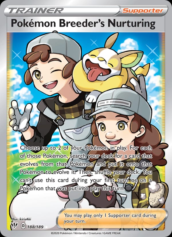 Pokémon Breeder's Nurturing 188/189 Darkness Ablaze Pokémon card