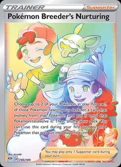 Pokémon Breeder's Nurturing 195/189 Secret Rare – Darkness Ablaze Pokémon card