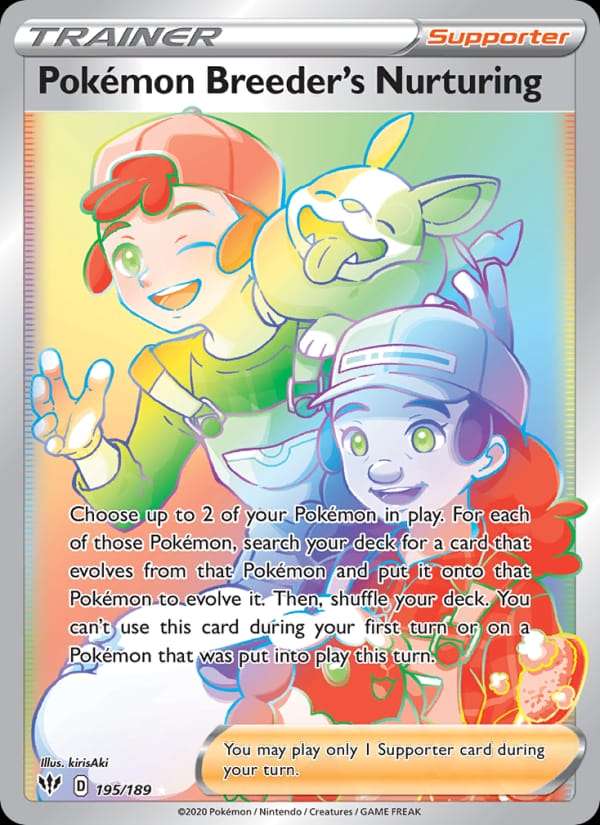 Pokémon Breeder's Nurturing 195/189 Darkness Ablaze Pokémon card