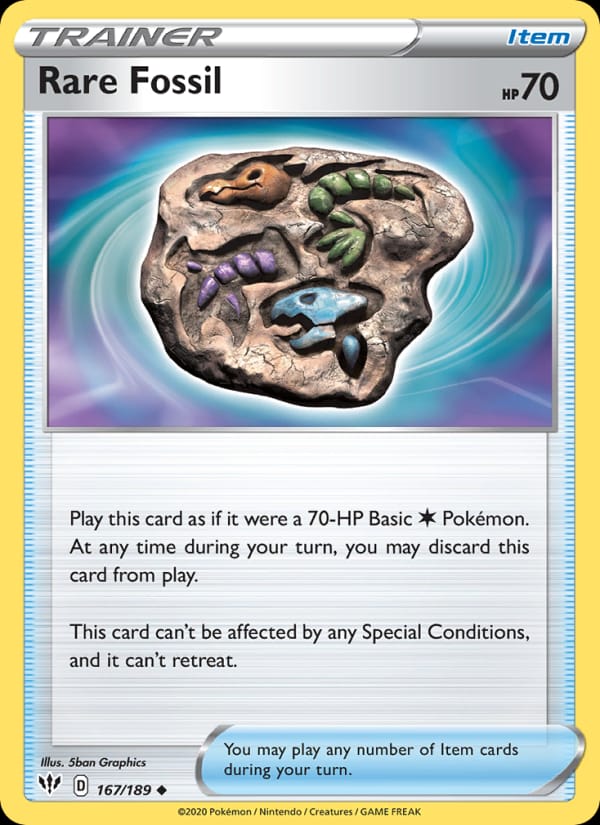 Rare Fossil 167/189 Darkness Ablaze Pokémon card