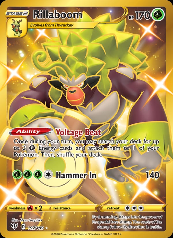Rillaboom 197/189 Darkness Ablaze Pokémon card