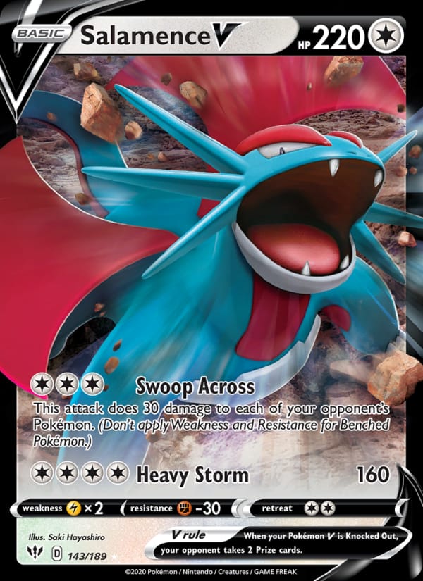 Salamence V 143/189 Darkness Ablaze Pokémon card