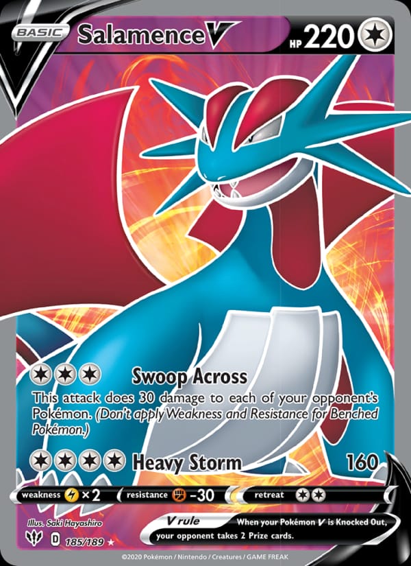 Salamence V 185/189 Darkness Ablaze Pokémon card