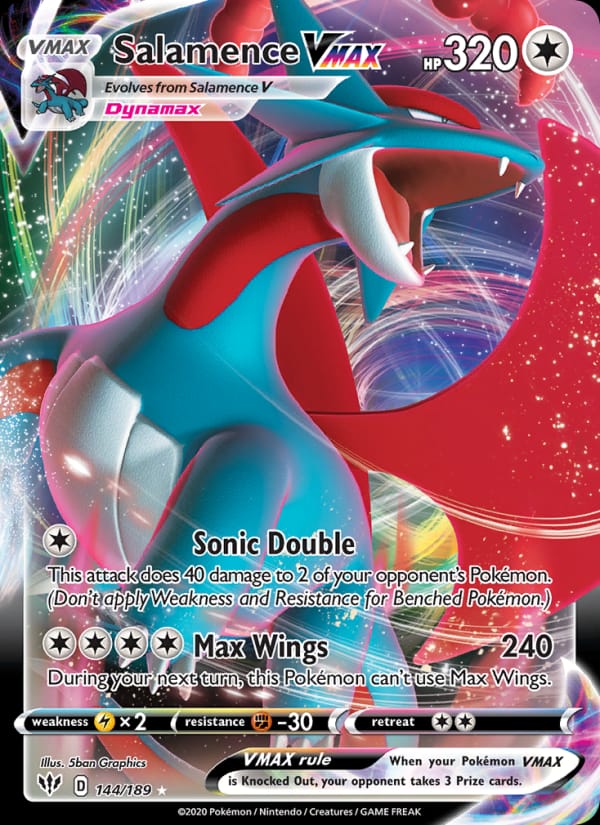 Salamence VMAX 144/189 Darkness Ablaze Pokémon card