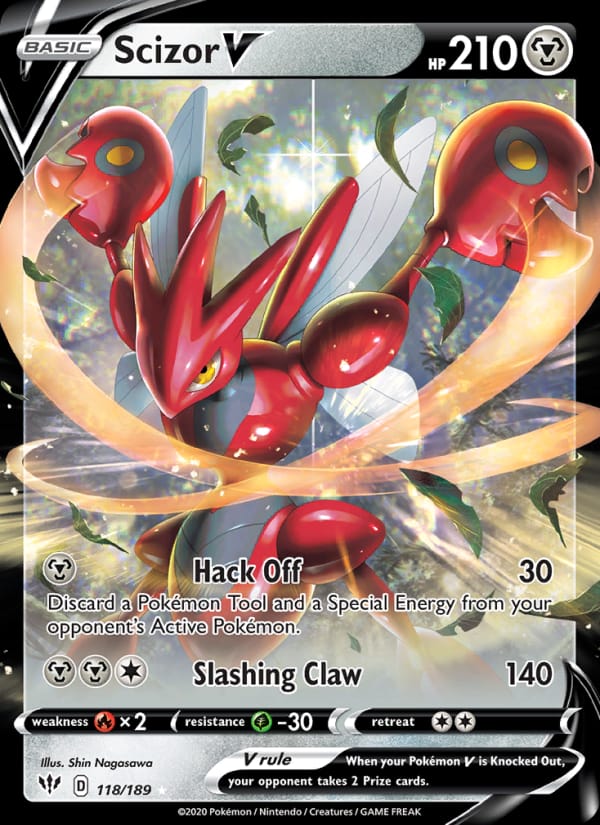 Scizor V 118/189 Darkness Ablaze Pokémon card