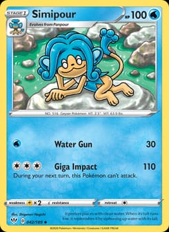 Simipour 042/189 Uncommon – Darkness Ablaze Pokémon card