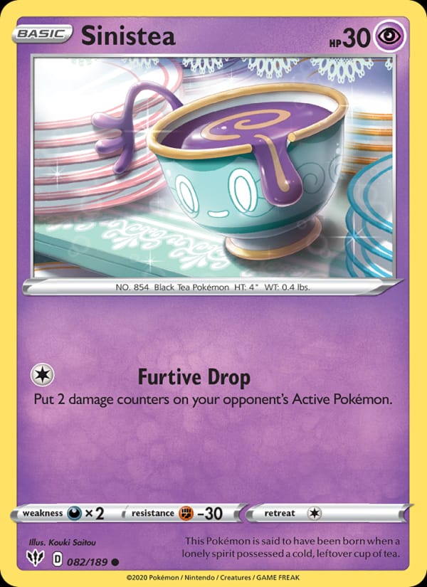 Sinistea 082/189 Darkness Ablaze Pokémon card