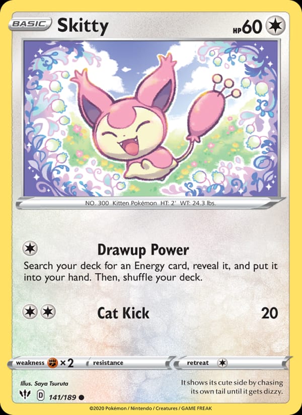 Skitty 141/189 Darkness Ablaze Pokémon card