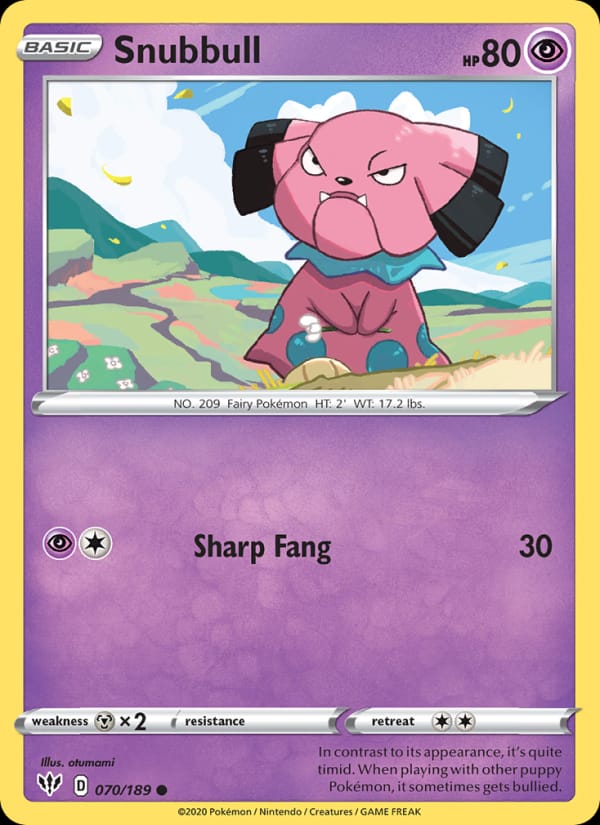 Snubbull 070/189 Darkness Ablaze Pokémon card