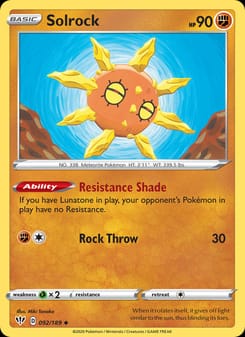 Solrock 092/189 Uncommon – Darkness Ablaze Pokémon card
