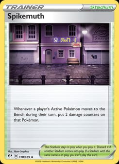 Spikemuth 170/189 Uncommon – Darkness Ablaze Pokémon card