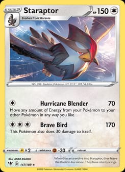 Staraptor 147/189 Rare – Darkness Ablaze Pokémon card