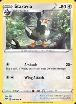 Staravia 146/189 Uncommon – Darkness Ablaze Pokémon card