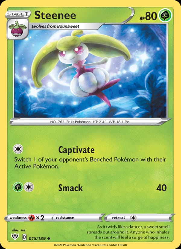 Steenee 015/189 Darkness Ablaze Pokémon card