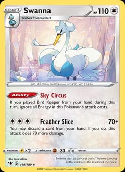 Swanna 149/189 Rare – Darkness Ablaze Pokémon card