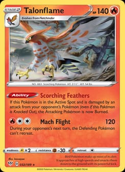 Talonflame 032/189 Rare – Darkness Ablaze Pokémon card