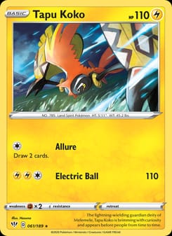 Tapu Koko 061/189 Holo Rare – Darkness Ablaze Pokémon card