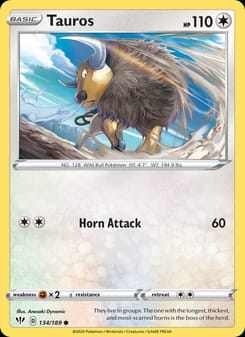 Tauros 134/189 Common – Darkness Ablaze Pokémon card