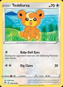 Teddiursa 138/189 Common – Darkness Ablaze Pokémon card