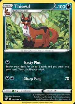 Thievul 113/189 Rare – Darkness Ablaze Pokémon card