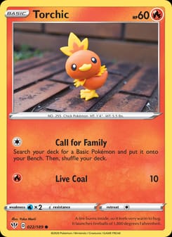 Torchic 022/189 Common – Darkness Ablaze Pokémon card