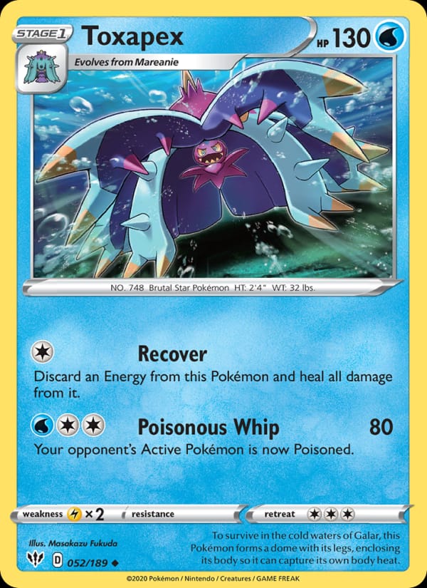 Toxapex 052/189 Darkness Ablaze Pokémon card