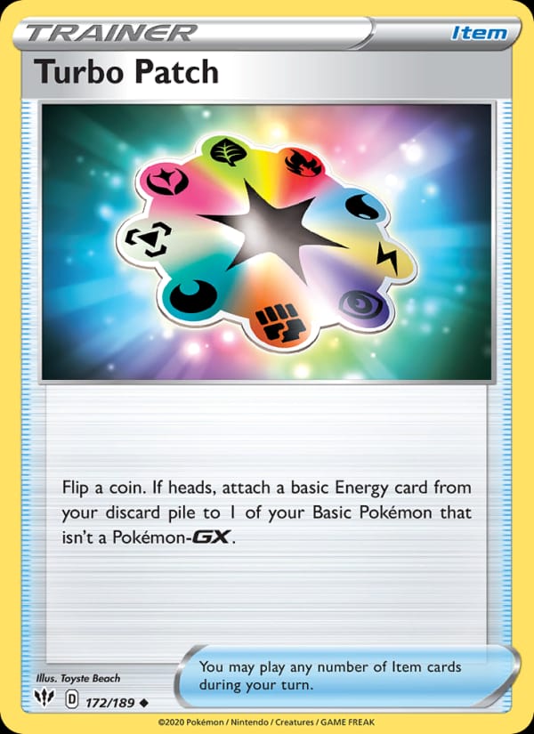 Turbo Patch 172/189 Darkness Ablaze Pokémon card