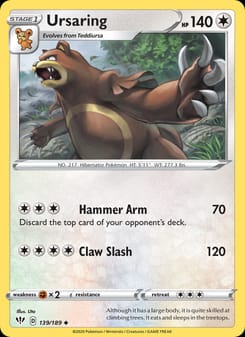 Ursaring 139/189 Uncommon – Darkness Ablaze Pokémon card