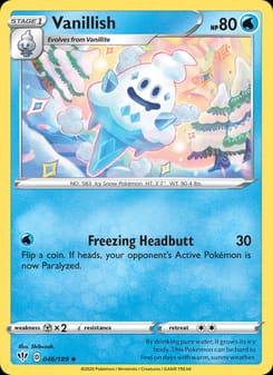 Vanillish 046/189 Uncommon – Darkness Ablaze Pokémon card