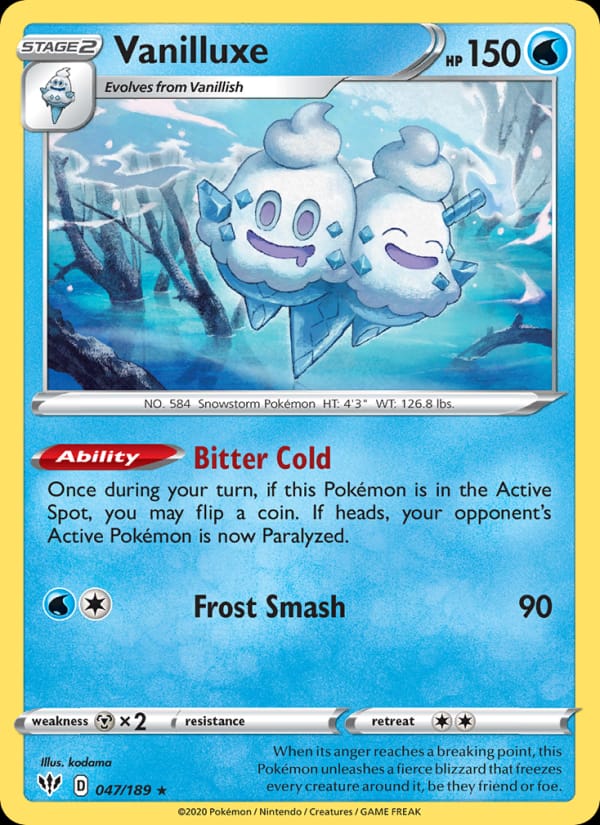 Vanilluxe 047/189 Darkness Ablaze Pokémon card