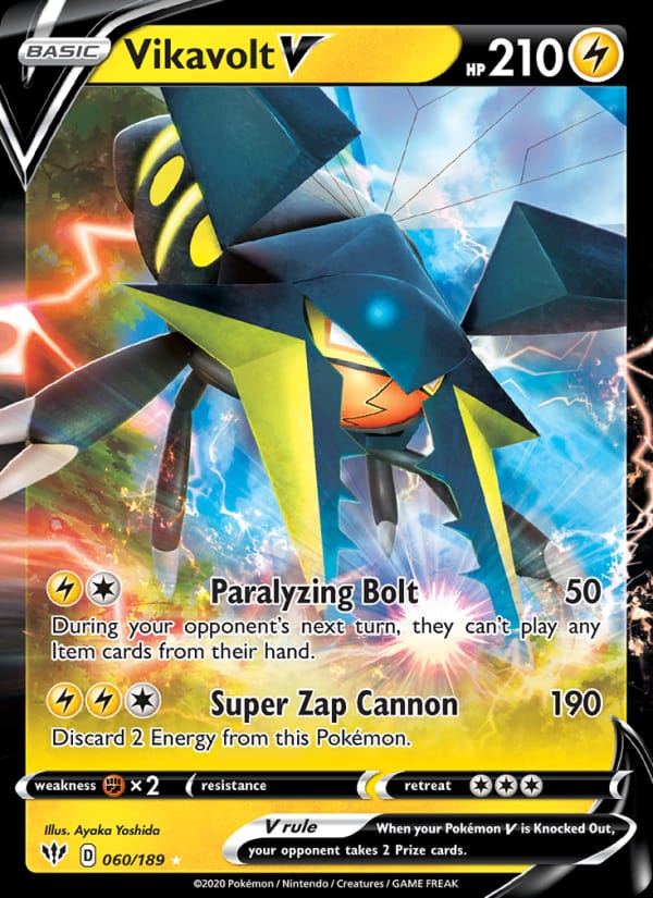 Vikavolt V 180/189 Darkness Ablaze Pokémon card