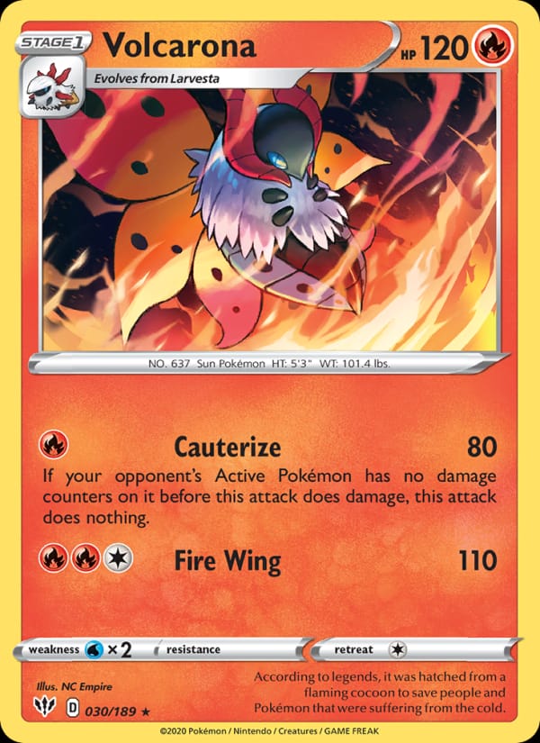Volcarona 030/189 Darkness Ablaze Pokémon card