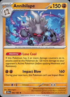 Annihilape 092/182 Rare – Destined Rivals Pokémon card