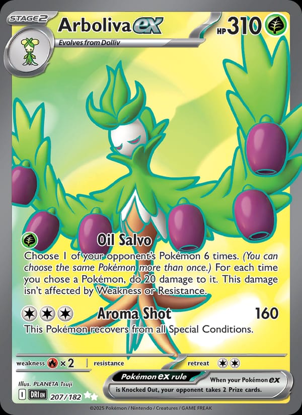 Arboliva ex 207/182 Destined Rivals Pokémon card