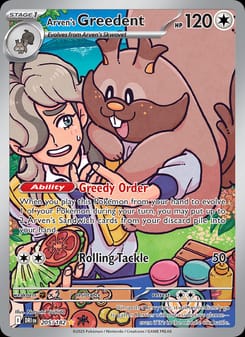 Arven's Greedent 205/182 Illustration Rare – Destined Rivals Pokémon card