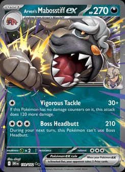 Arven's Mabosstiff ex 139/182 Double Rare – Destined Rivals Pokémon card