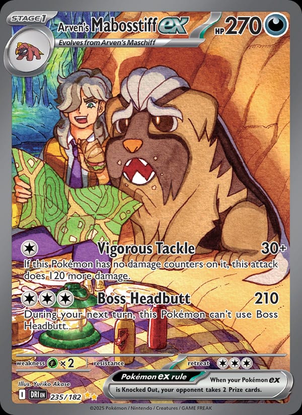 Arven's Mabosstiff ex 235/182 Destined Rivals Pokémon card