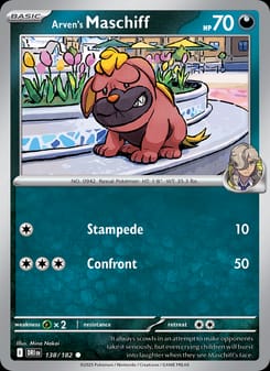 Arven's Maschiff 138/182 Common – Destined Rivals Pokémon card